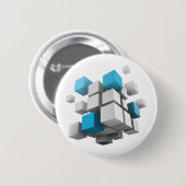 SlipperyJoeの3Dキューブ魅力的な配列thr 缶バッジ (正面&裏面)