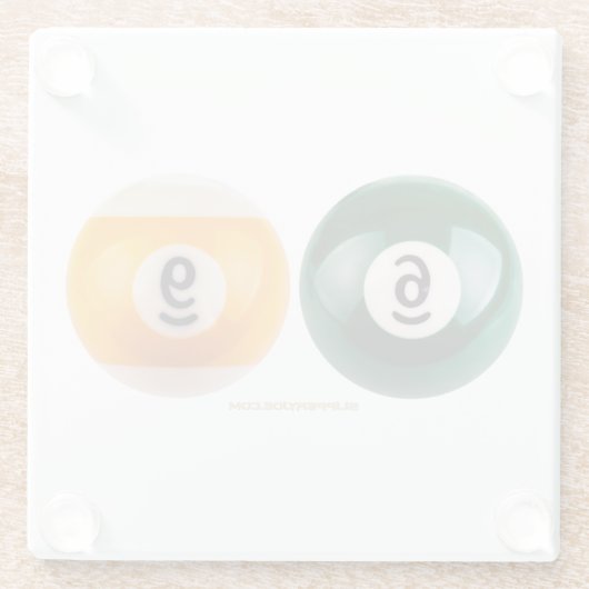 SlipperyJoeの69の懸命プールのテーブル2ビリヤード球 ガラスコースター (裏面)