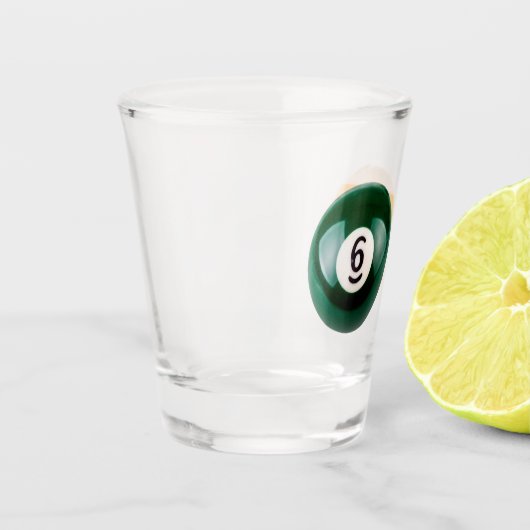 SlipperyJoeの69の懸命プールのテーブル2ビリヤード球 ショットグラス (左)