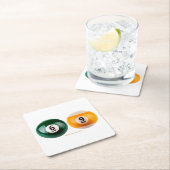 SlipperyJoeの69の懸命プールのテーブル2ビリヤード球 スクエアペーパーコースター (インサイチュ)