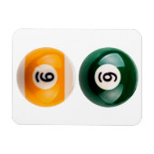 SlipperyJoeの69の懸命プールのテーブル2ビリヤード球 マグネット (横)