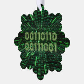 SlipperyJoeの69バイナリコードの鮮やか緑の計算 オーナメントカード (左)