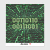 SlipperyJoeの69バイナリコードの鮮やか緑の計算 シール (シート)