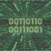 SlipperyJoeの69バイナリコードの鮮やか緑の計算 シール (正面)