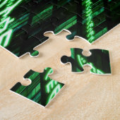 SlipperyJoeの69バイナリコードの鮮やか緑の計算 ジグソーパズル (側面)