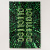 SlipperyJoeの69バイナリコードの鮮やか緑の計算 ジグソーパズル (縦)
