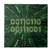 SlipperyJoeの69バイナリコードの鮮やか緑の計算 タイル (正面)