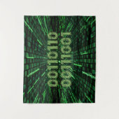 SlipperyJoeの69バイナリコードの鮮やか緑の計算 タペストリー (正面)