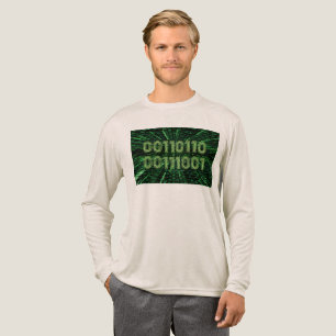 SlipperyJoeの69バイナリコードの鮮やか緑の計算 トライブレンドＴシャツ