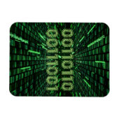 SlipperyJoeの69バイナリコードの鮮やか緑の計算 マグネット (横)
