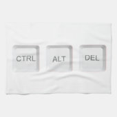 SlipperyJoeのCTRL ALT DELボタン 3つの白いキー キッチンタオル (横)