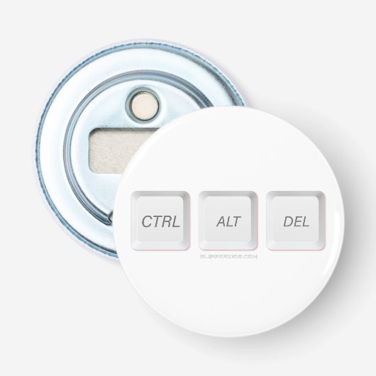 SlipperyJoeのCTRL ALT DELボタン 3つの白いキー 栓抜き (正面)