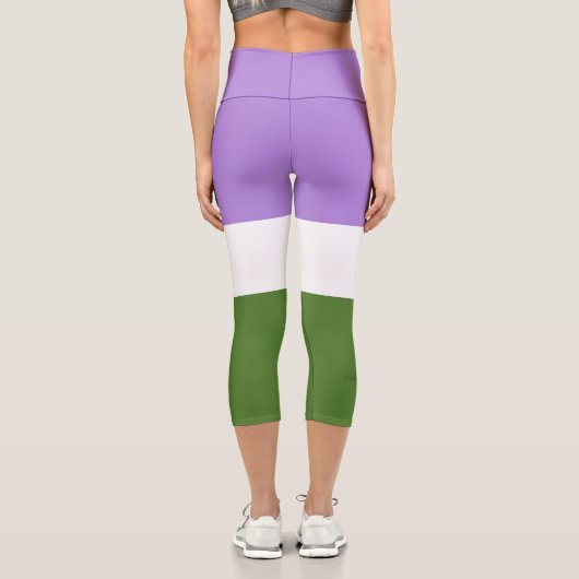 SlipperyJoeのGenderqueerプライドフラグの色Non-bi カプリレギンス (裏面)