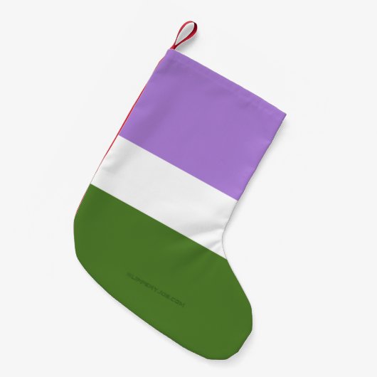 SlipperyJoeのGenderqueerプライドフラグの色Non-bi スモールクリスマスストッキング (正面 (吊り時))