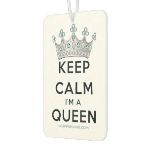SlipperyJoeのKeep Calm Queenの王冠ジュエリーa カーエアーフレッシュナー