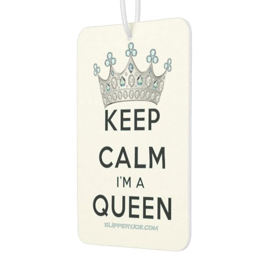 SlipperyJoeのKeep Calm Queenの王冠ジュエリーa カーエアーフレッシュナー (左)