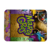 SlipperyJoeのMardi Grasをテーマにしたグラフィックダブロン マグネット (横)