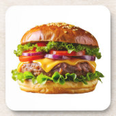 SlipperyJoeのmouthyling積み上げハンバーガーTHIC コースター (正面)