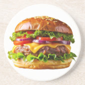 SlipperyJoeのmouthyling積み上げハンバーガーTHIC コースター (正面)