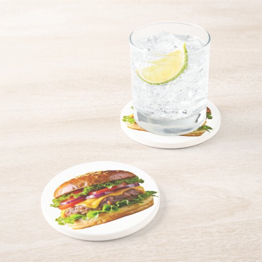 SlipperyJoeのmouthyling積み上げハンバーガーTHIC コースター (側面)