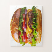 SlipperyJoeのmouthyling積み上げハンバーガーTHIC ジグソーパズル (縦)