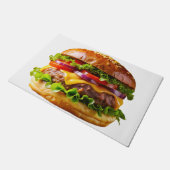 SlipperyJoeのmouthyling積み上げハンバーガーTHIC ドアマット (アングル)