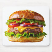 SlipperyJoeのmouthyling積み上げハンバーガーTHIC マウスパッド (正面)