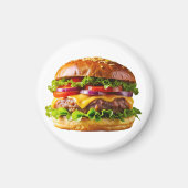 SlipperyJoeのmouthyling積み上げハンバーガーTHIC マグネット (正面)