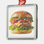 SlipperyJoeのmouthyling積み上げハンバーガーTHIC メタルオーナメント (左)