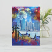 SlipperyJoeのNYC超高層ビル建物アートワークgr シーズンカード (スタンド正面)