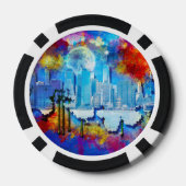 SlipperyJoeのNYC超高層ビル建物アートワークgr ポーカーチップ (裏面)