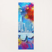 SlipperyJoeのNYC超高層ビル建物アートワークgr ヨガマット (裏面)
