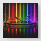 SlipperyJoeのPrideを祝うダンスパフォーマンス スクエア壁時計 (正面)