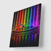 SlipperyJoeのPrideを祝うダンスパフォーマンス スクエア壁時計 (傾斜)