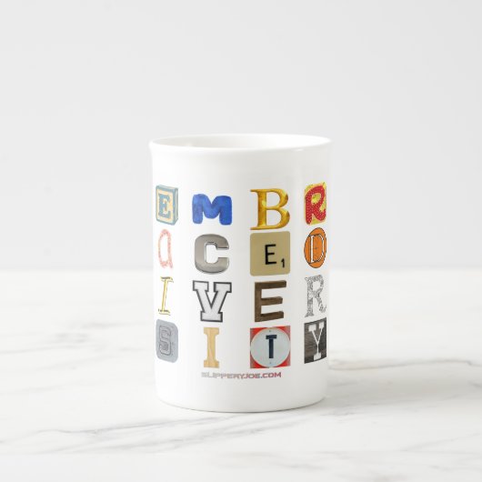 SlipperyJoeは多様性メタファーLGBTQIA gloを採用 ボーンチャイナマグカップ (正面)