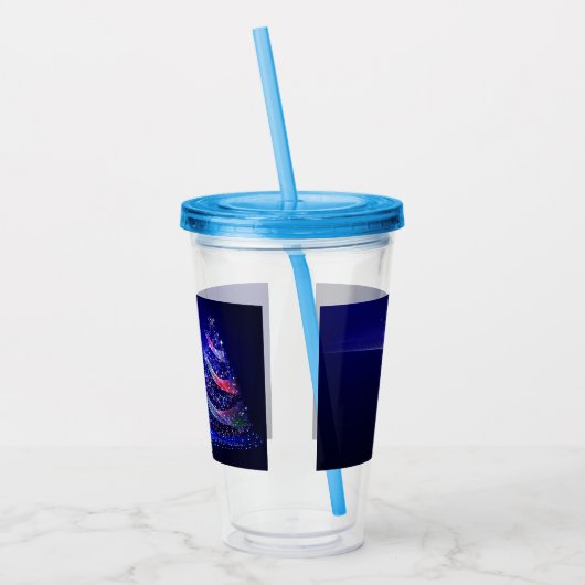 SlipperyJoeデジタル描写クリスマスツリー アクリルタンブラー (左)