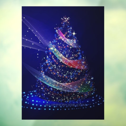 SlipperyJoeデジタル描写クリスマスツリー ウィンドウサイン (シート3)