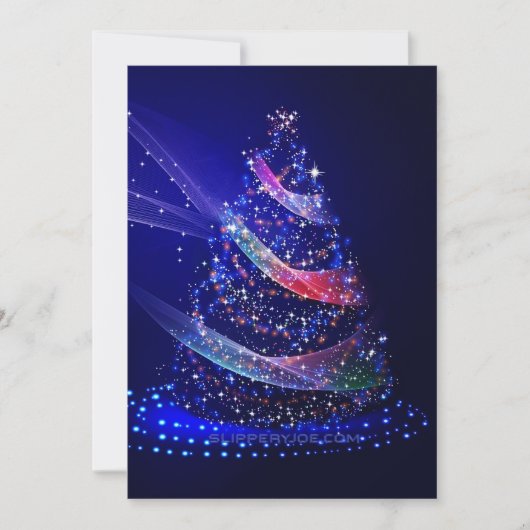 SlipperyJoeデジタル描写クリスマスツリー シーズンカード (正面)