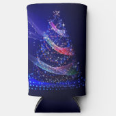SlipperyJoeデジタル描写クリスマスツリー スリム缶クーラー (正面)