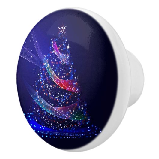 SlipperyJoeデジタル描写クリスマスツリー セラミックノブ (右)