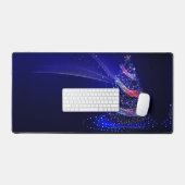 SlipperyJoeデジタル描写クリスマスツリー デスクマット (キーボード&マウス)