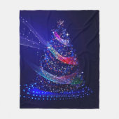 SlipperyJoeデジタル描写クリスマスツリー フリースブランケット (正面)