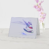 SlipperyJoeデジタル描写クリスマスツリー 箔シーズンカード (蘭)