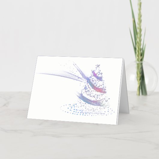 SlipperyJoeデジタル描写クリスマスツリー 箔シーズンカード (正面)