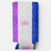 SlipperyJoeドラッグプライドフラグ紫ホワイトブルーカラス スリム缶クーラー (裏面)