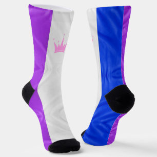 SlipperyJoeドラッグプライドフラグ紫ホワイトブルーカラス ソックス