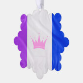 SlipperyJoeドラッグプライドフラグ紫ホワイトブルーセク オーナメントカード (左)