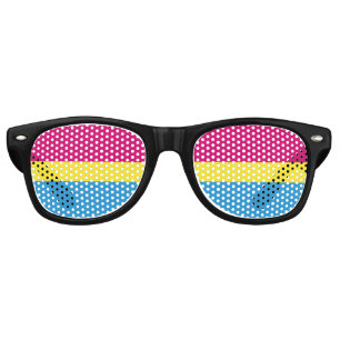 SlipperyJoeパンセクシャル・プライドフラッグ ピンク アンバー シアン レトロサングラス