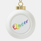 SlipperyJoe同性愛者プライドの色とはっきりしたお祝い セラミックボールオーナメント (正面)