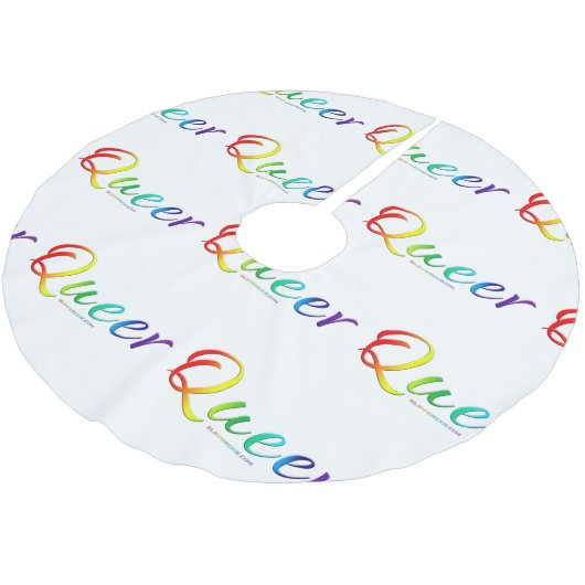 SlipperyJoe同性愛者プライドの色とはっきりしたお祝い ブラッシュドポリエステルツリースカート (アングル)